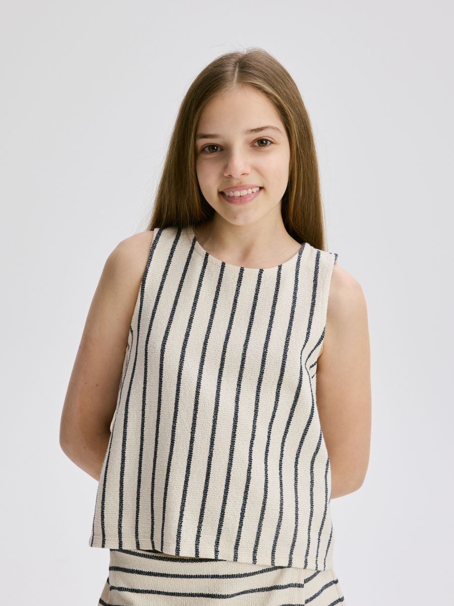 Jersey top with straps - multicolor - RESERVED - 2