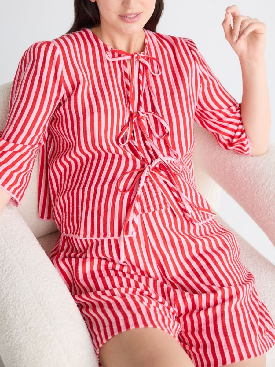 Striped bermuda shorts - red - RESERVED - 2