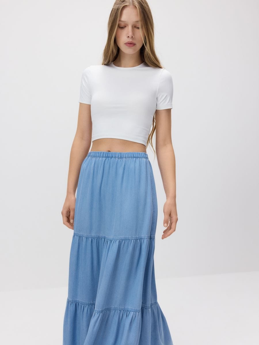 Maxirok van lyocell - BLAUW - RESERVED