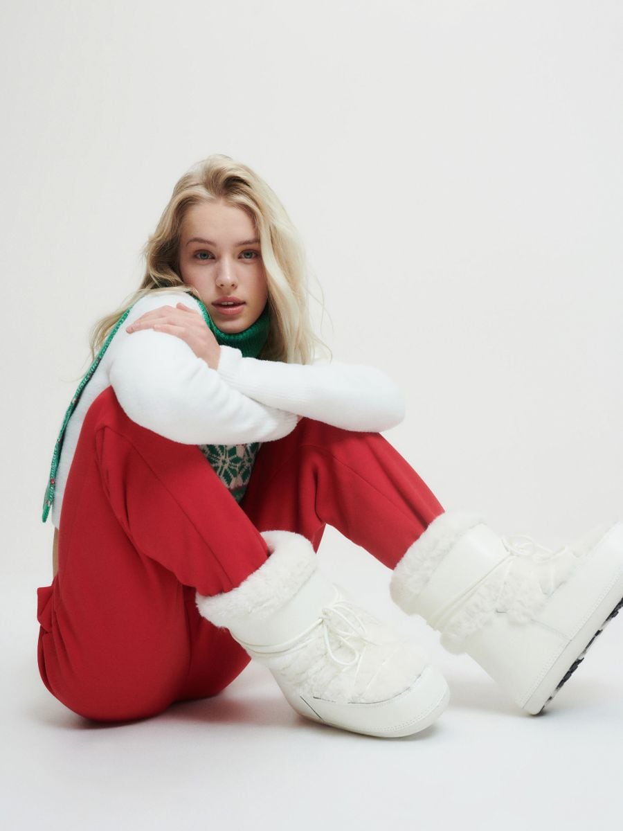 Leather rich snow boots - white - RESERVED