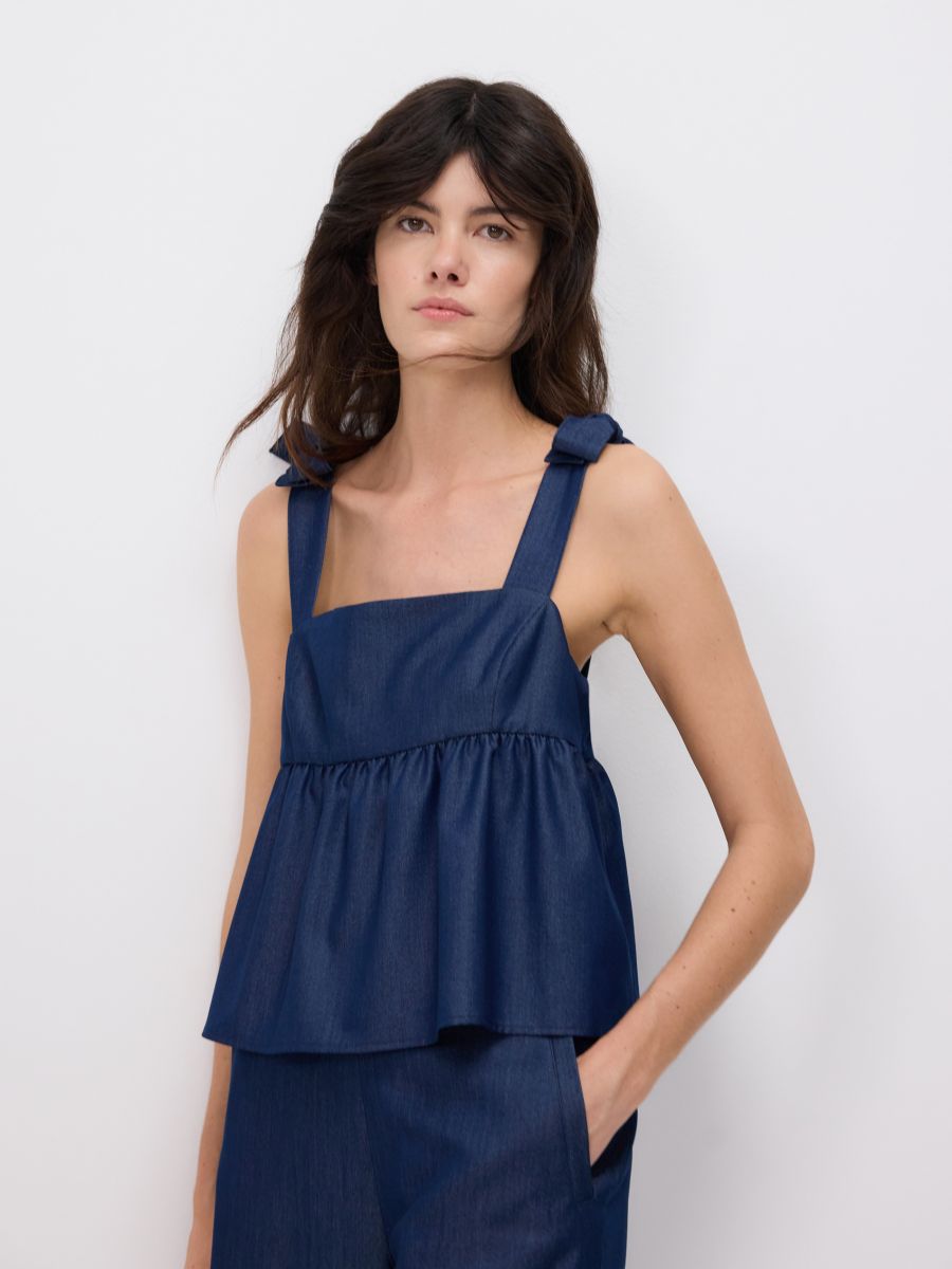 Top with overskirt - navy - RESERVED