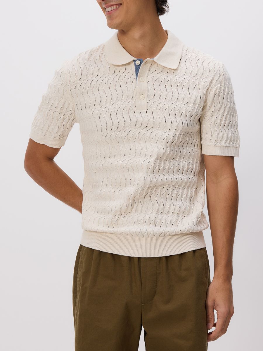 Polotrui van structuurstof - BEIGE - RESERVED - 3
