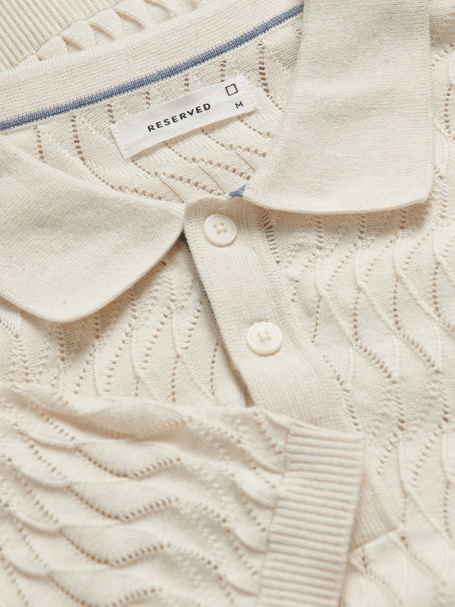 Polotrui van structuurstof - BEIGE - RESERVED - 6