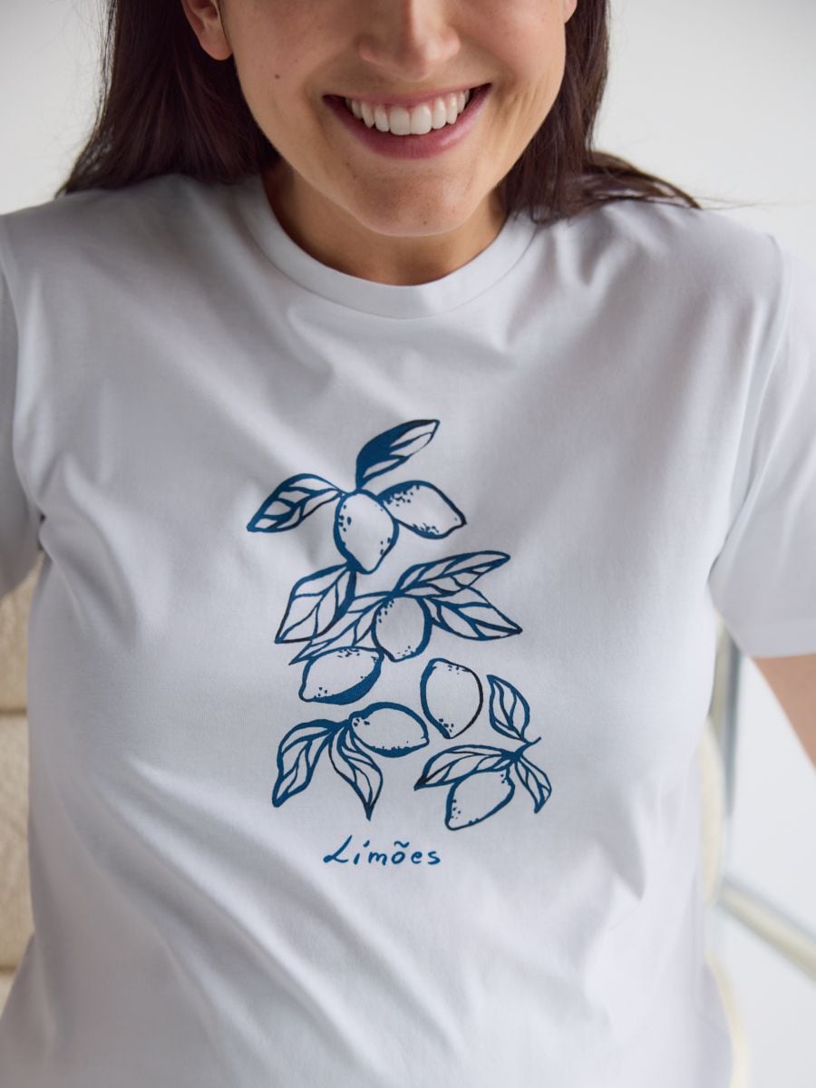 Cotton T-shirt with print - white - RESERVED - 2