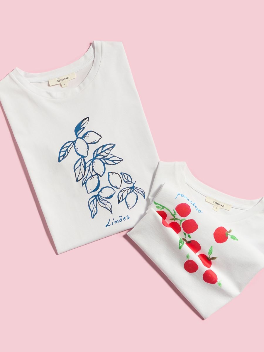Cotton T-shirt with print - white - RESERVED - 3