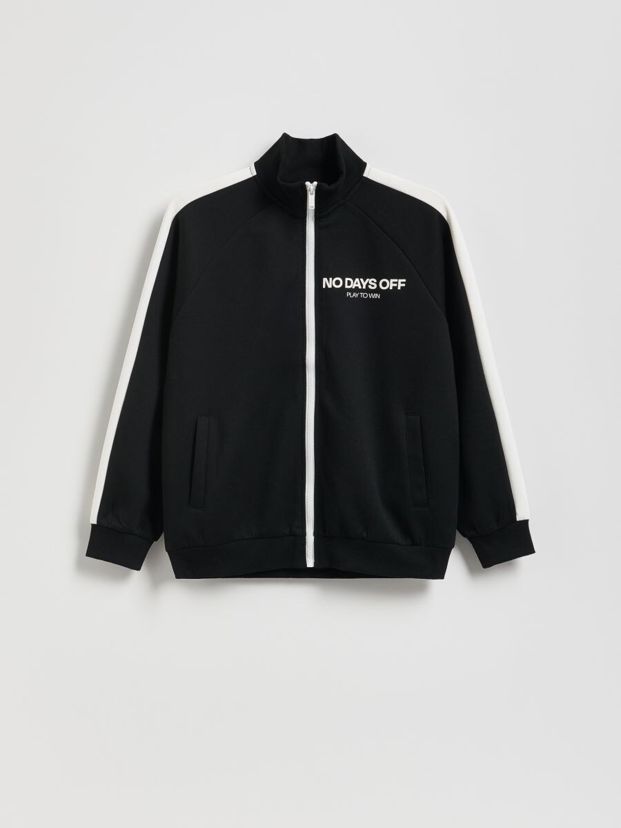 Sweatshirt mit Reißverschluss - schwarz - RESERVED