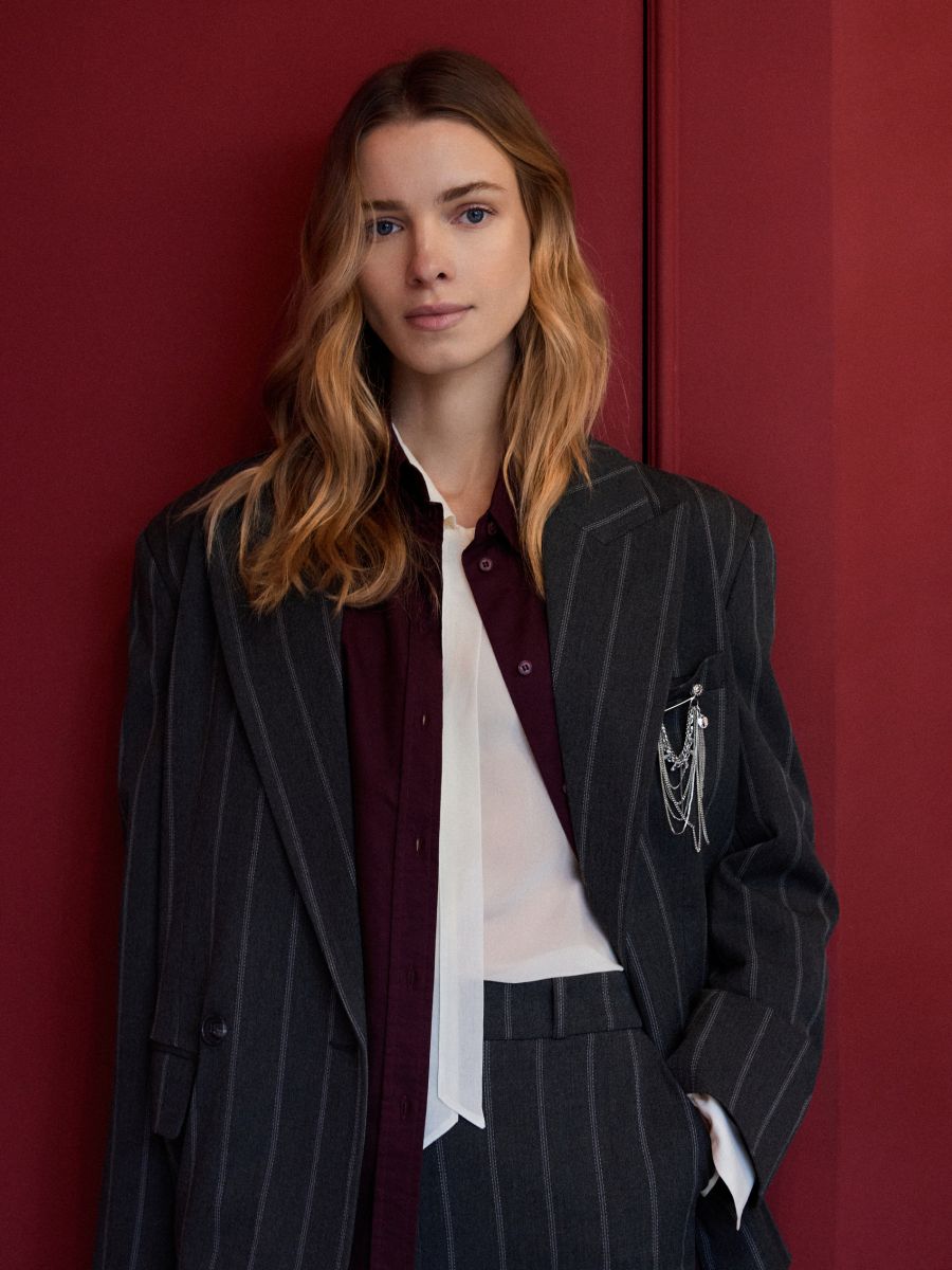 Sako s mešavinom viskoze - tamno siva - RESERVED