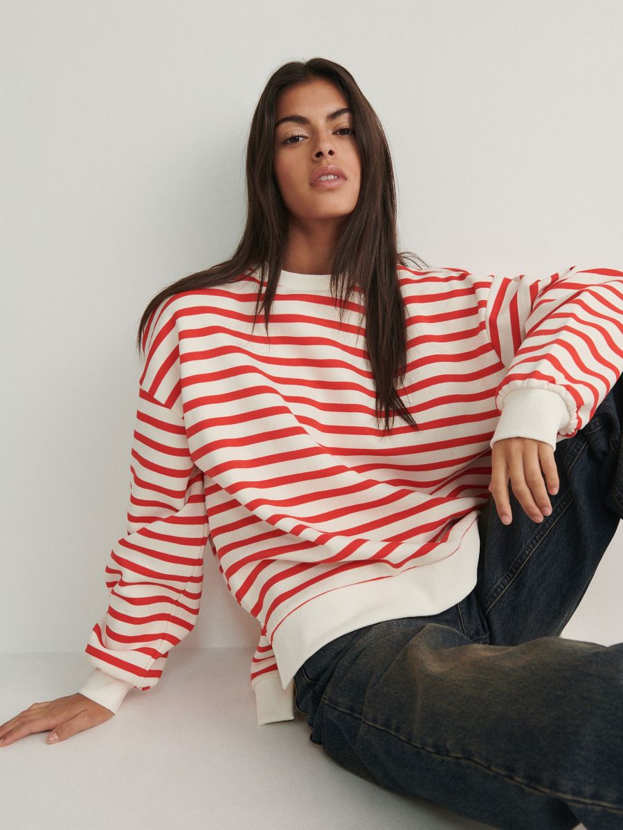 Oversized shop striped sweatshirt