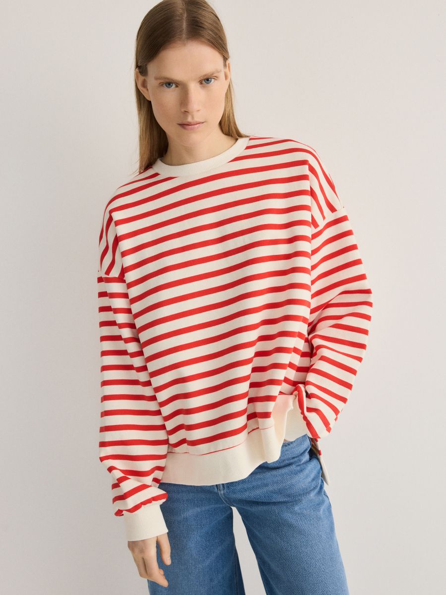 Oversized stripe sweatshirt