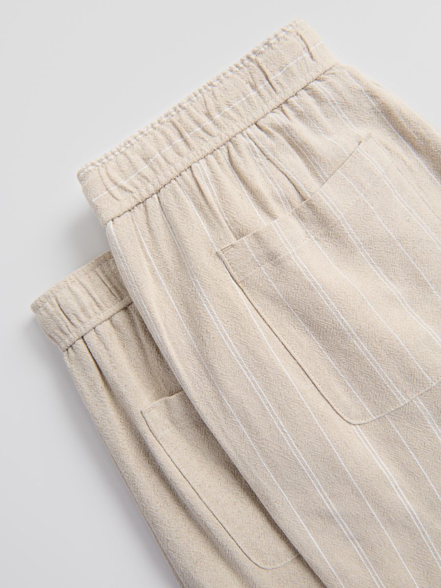 Regular linen blend shorts - beige - RESERVED - 2