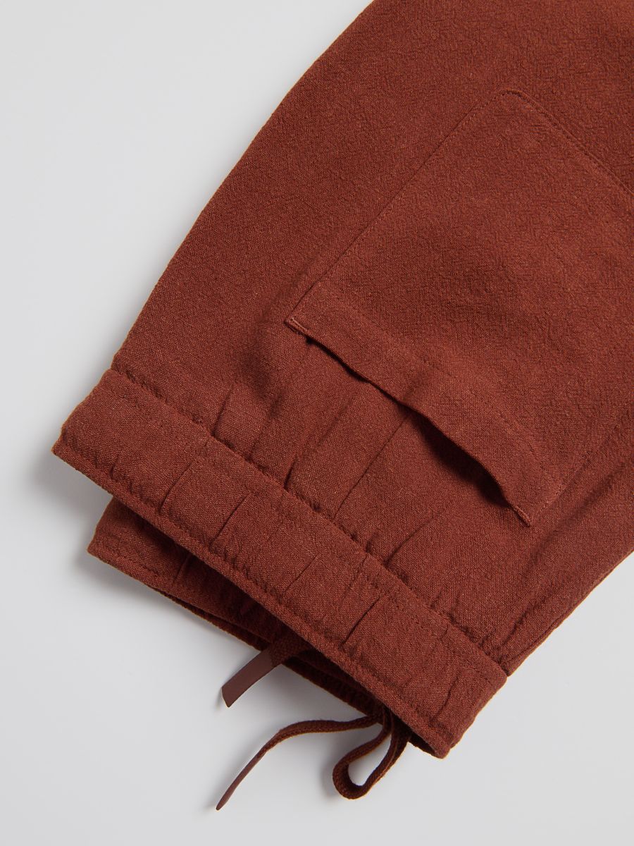 Regular linen blend shorts - carmine - RESERVED - 2