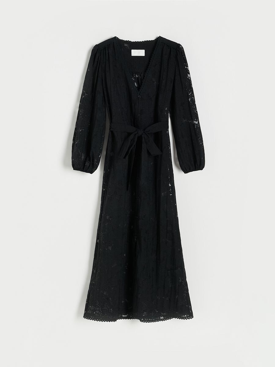 Geblümtes Maxikleid - schwarz - RESERVED - 5