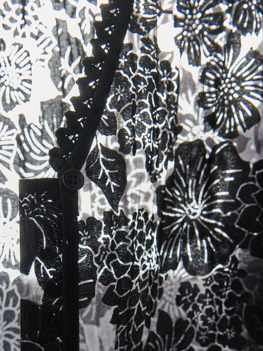 Geblümtes Maxikleid - schwarz - RESERVED - 6
