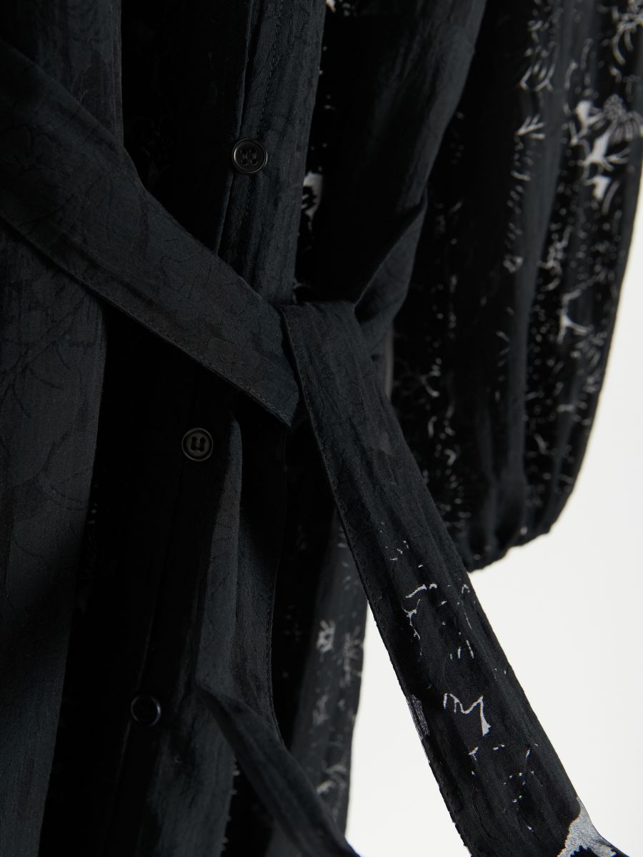 Geblümtes Maxikleid - schwarz - RESERVED - 7