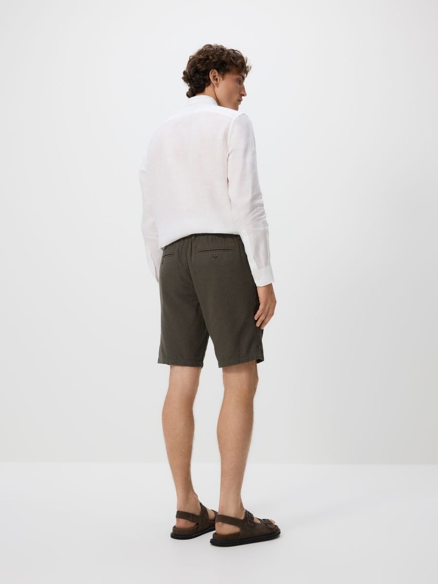 Regular linen blend shorts - dusty green - RESERVED - 3