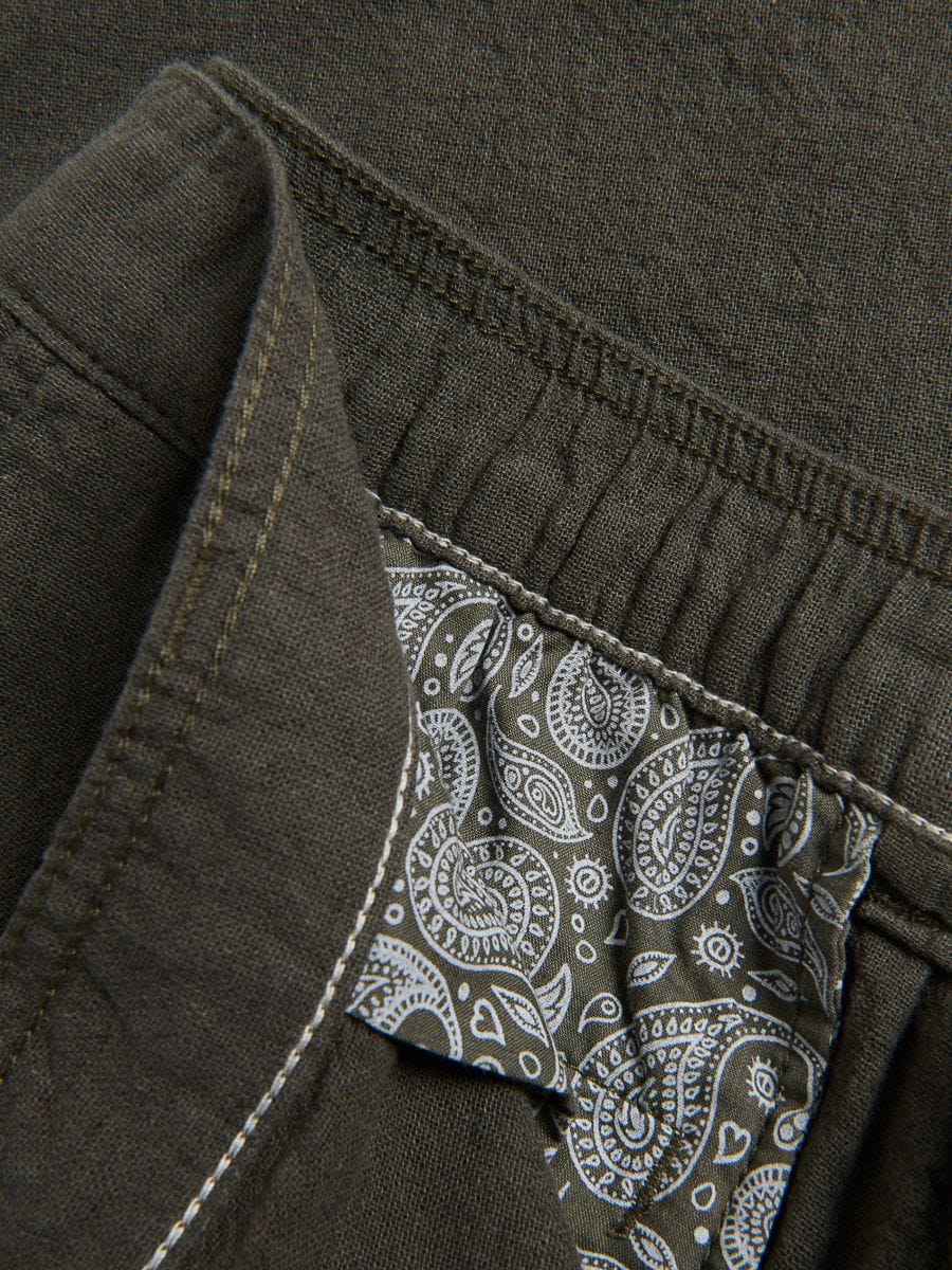 Regular linen blend shorts - dusty green - RESERVED - 2