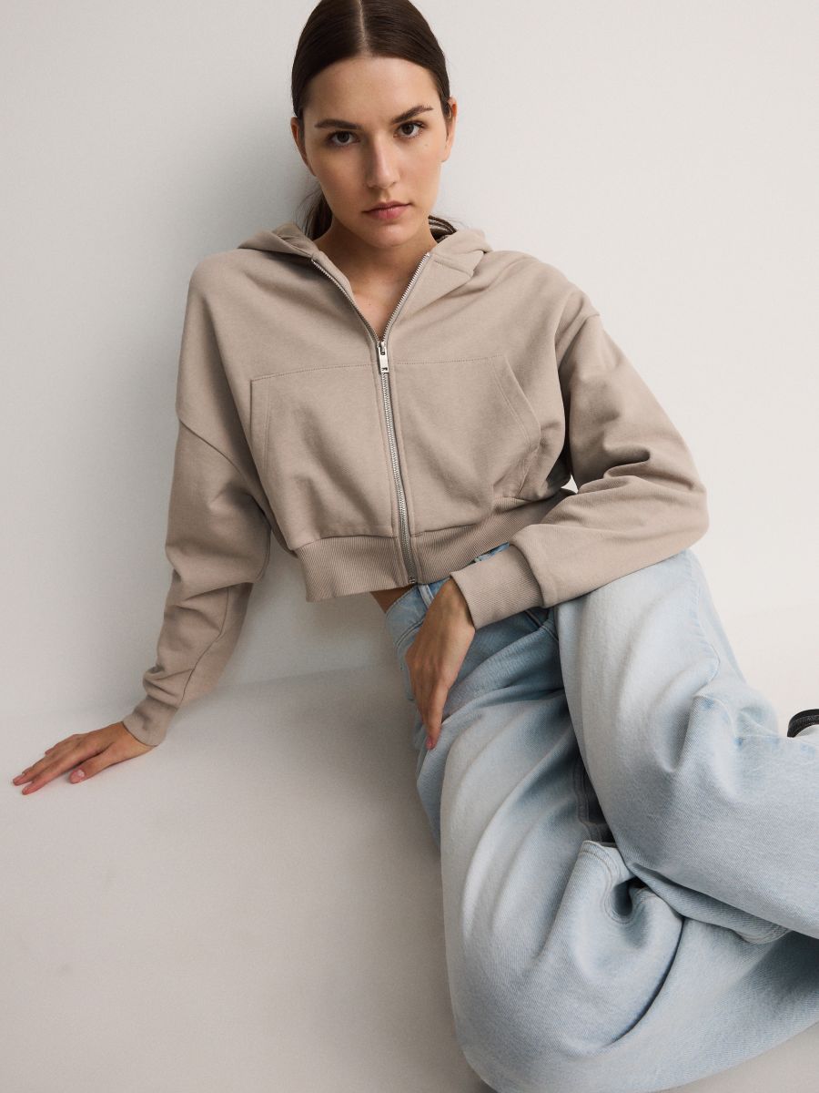 Zip up hoodie - beige - RESERVED - 5