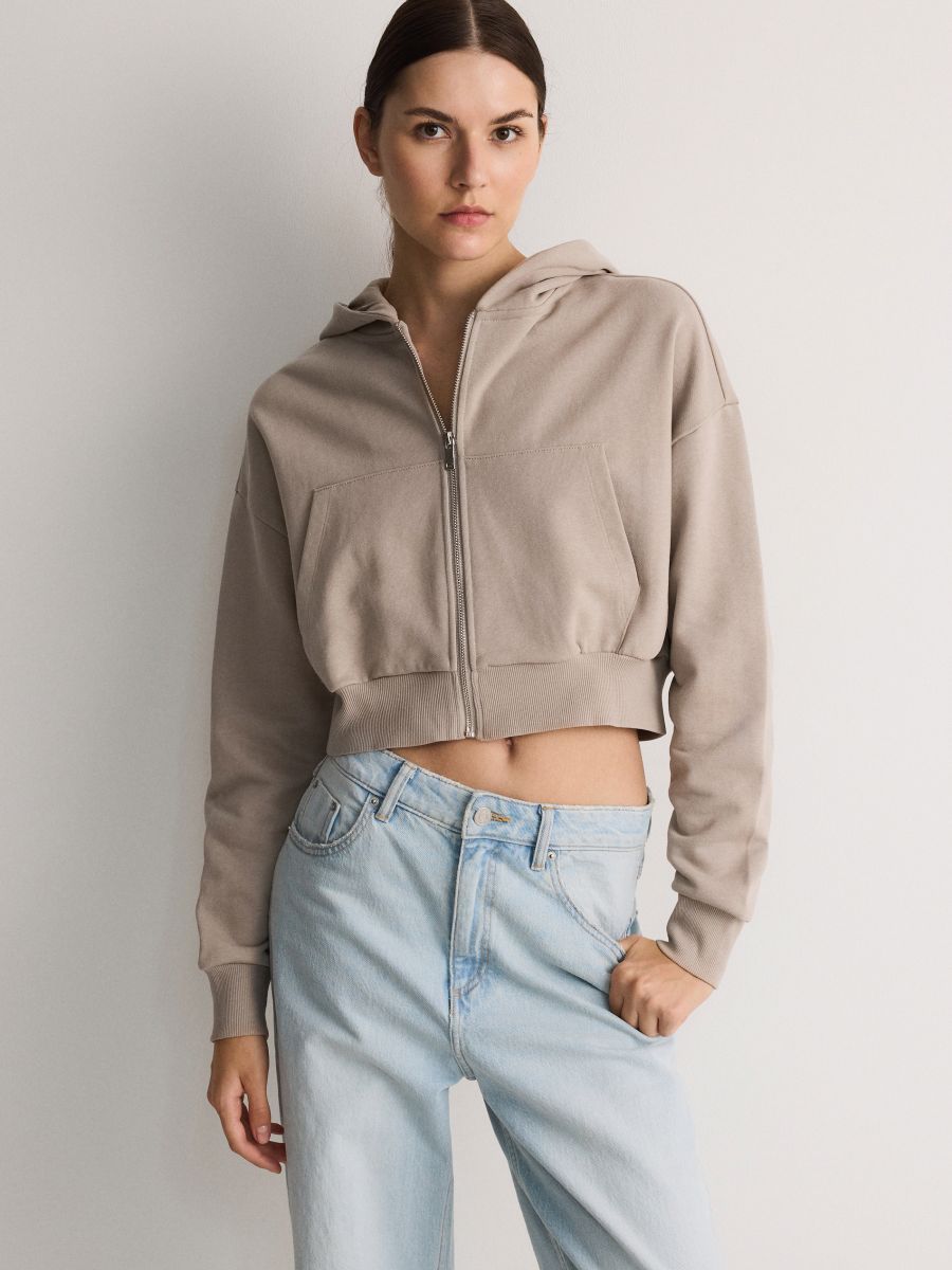 Zip up hoodie - beige - RESERVED - 4