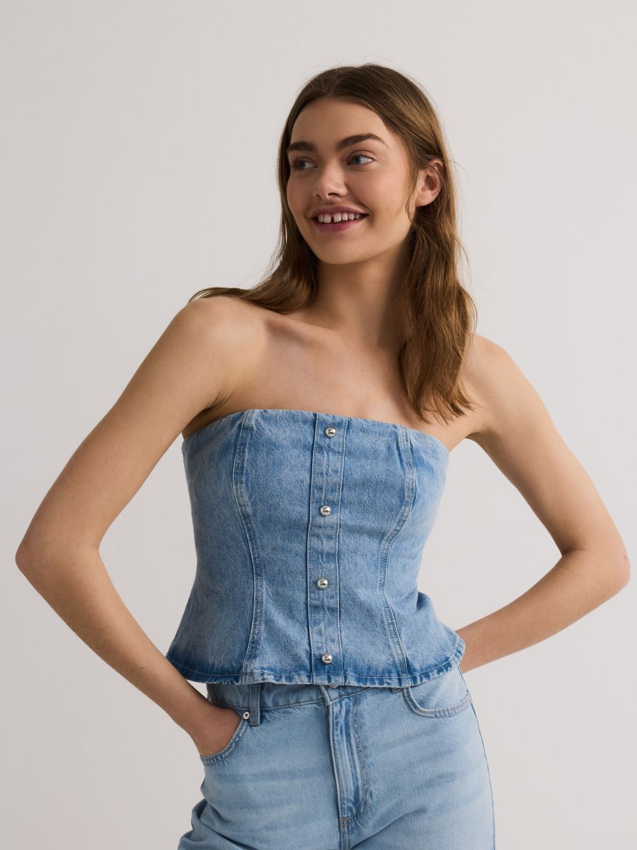 LADIES` TOP - blue - RESERVED - 3
