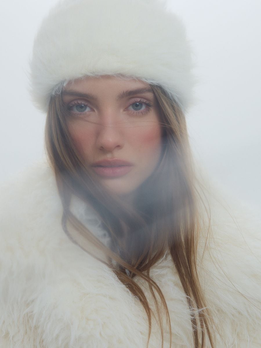 Fur hat - cream - RESERVED