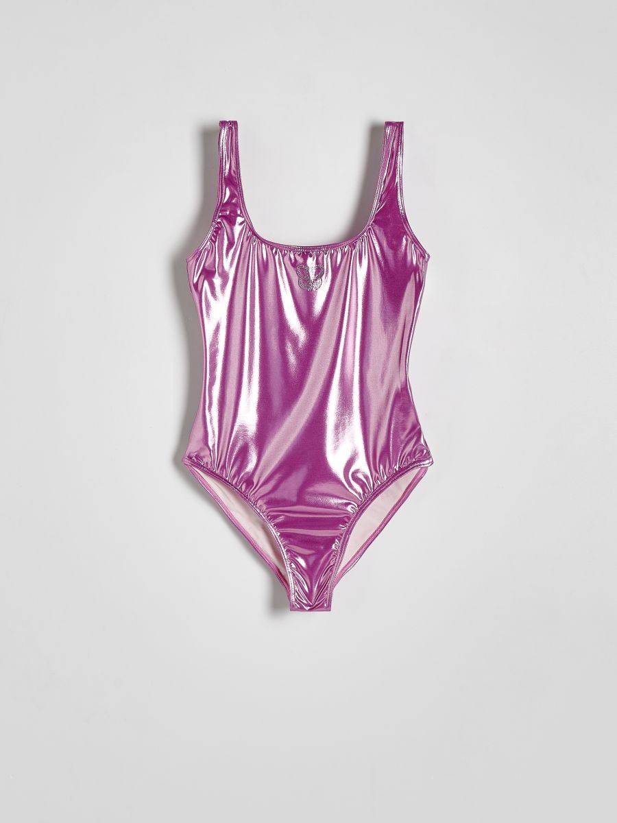 Barbie™ shiny swimsuit with rhinestone detail - pink - RESERVED