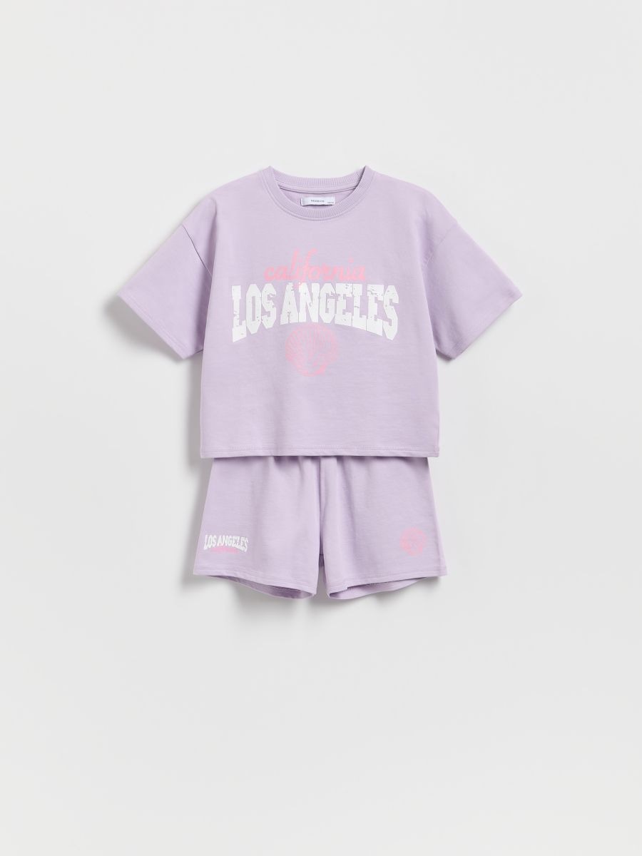 Cotton set with print - lavender - RESERVED - 3
