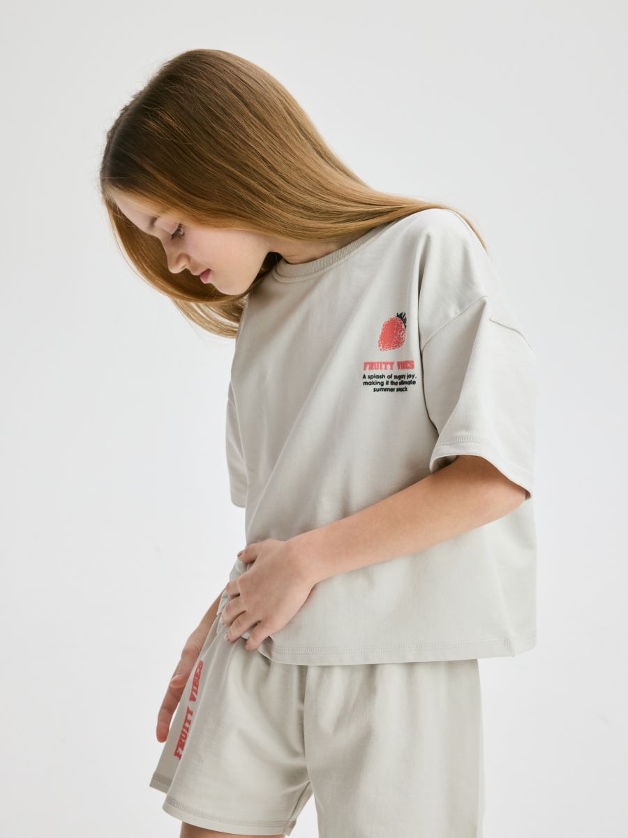Cotton set with print - light grey - RESERVED - 4