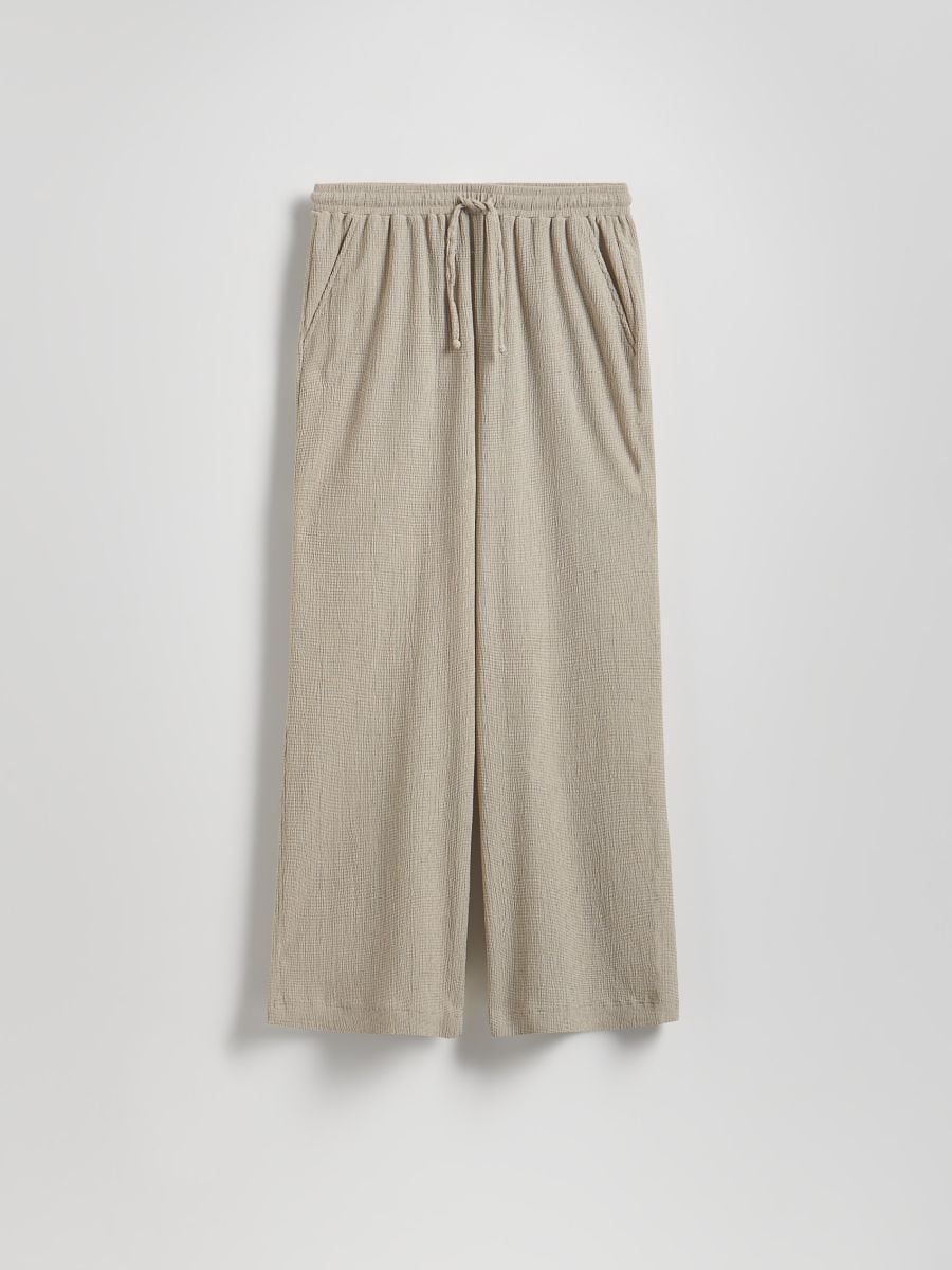 Broek van structuurstof - beige - RESERVED - 4