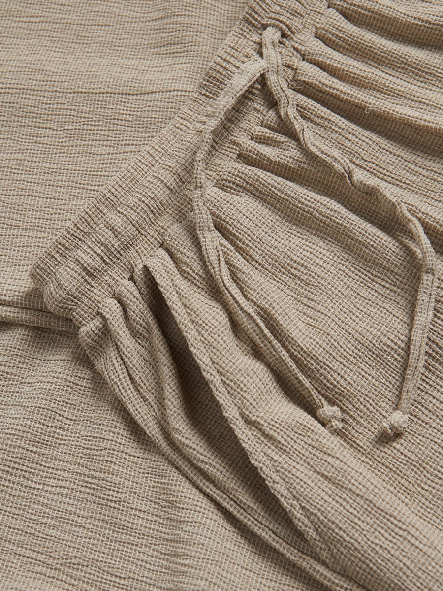Broek van structuurstof - beige - RESERVED - 5