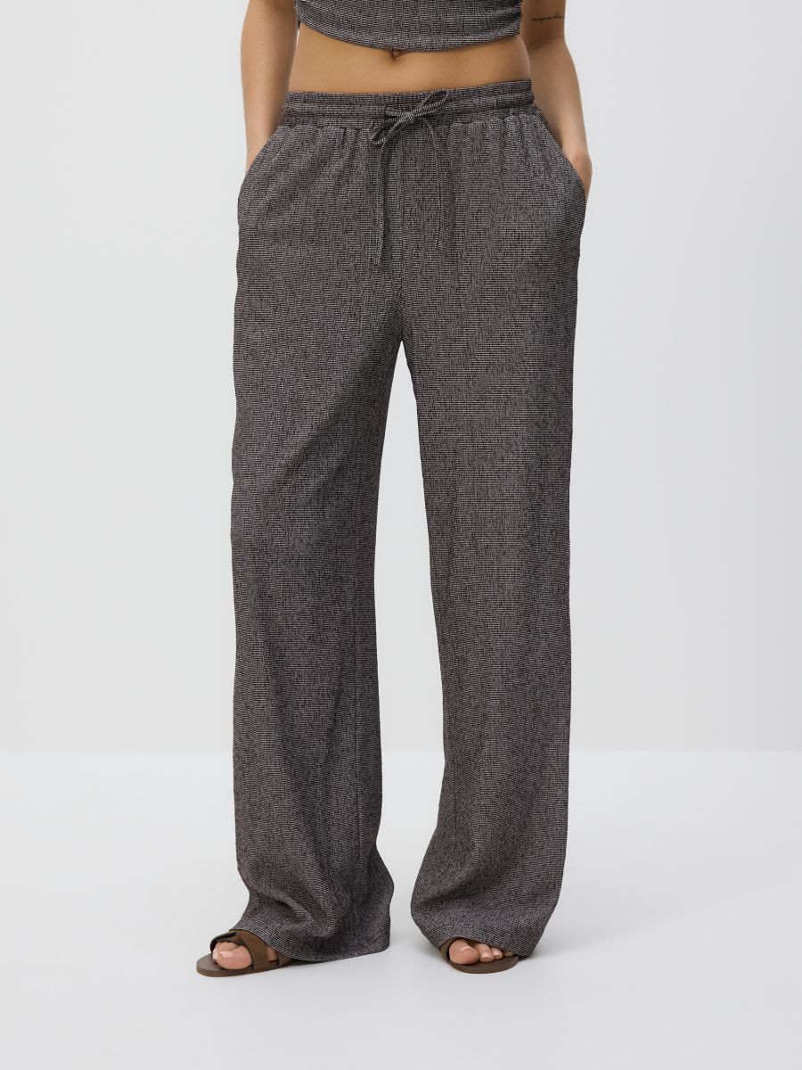 Broek van structuurstof - DONKERGRIJS - RESERVED - 2