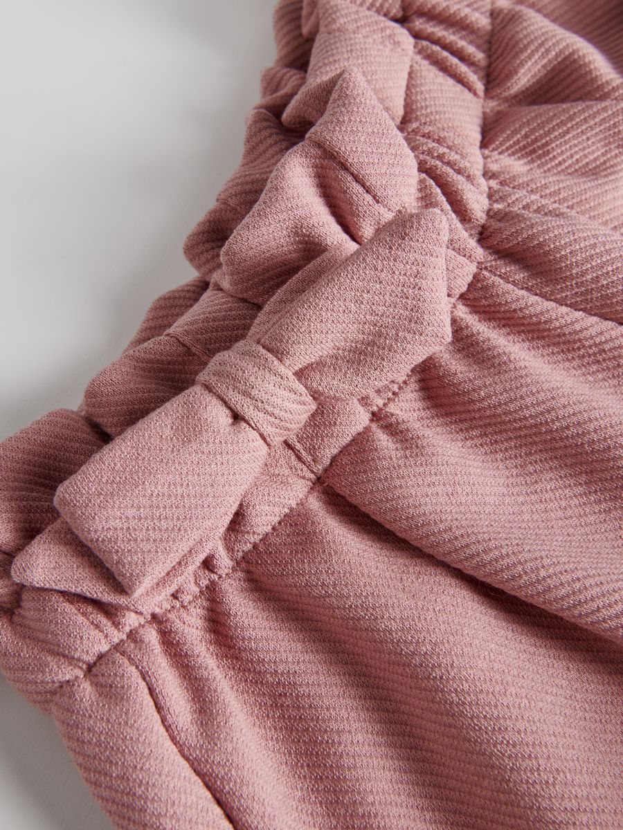 Jersey pants with bow - dusty rose - RESERVED - 3