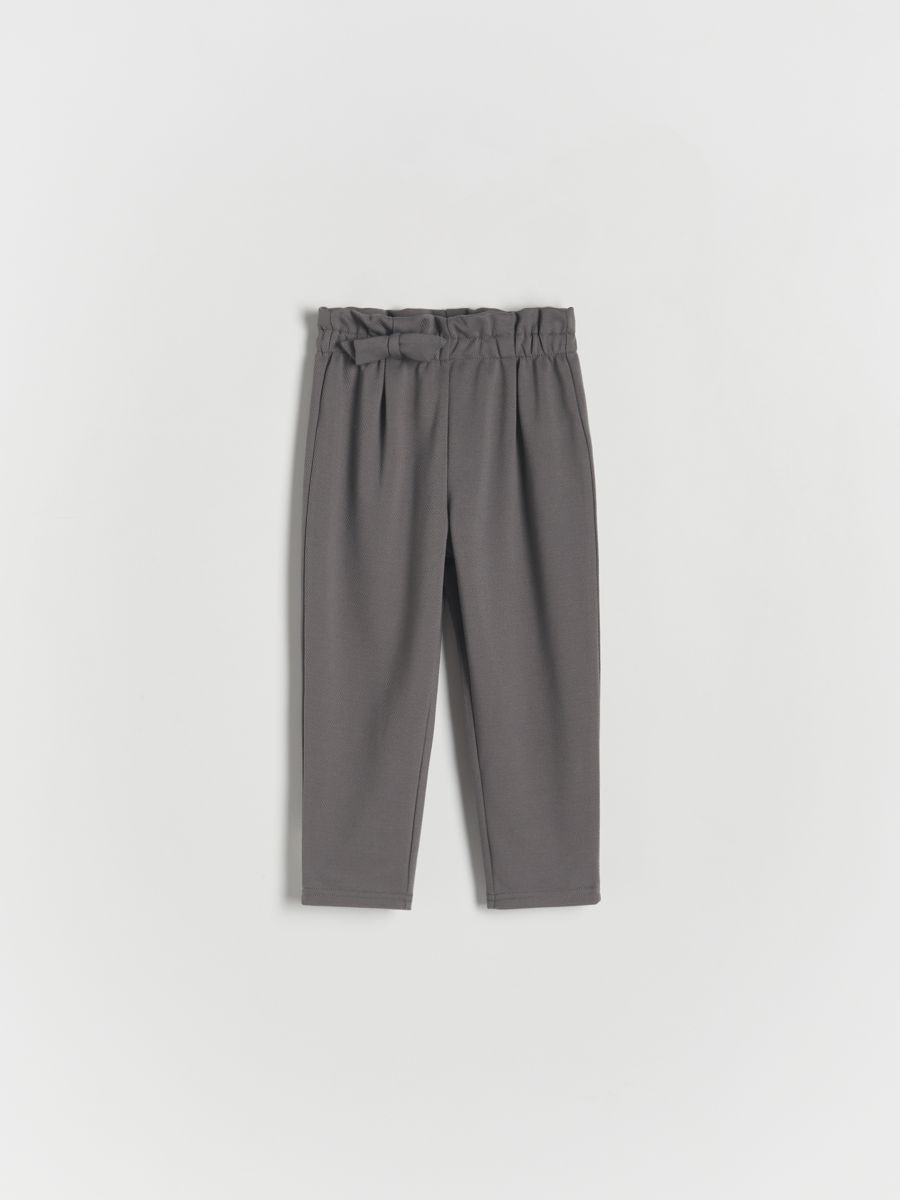 Jersey pants with bow - dark grey - RESERVED - 2