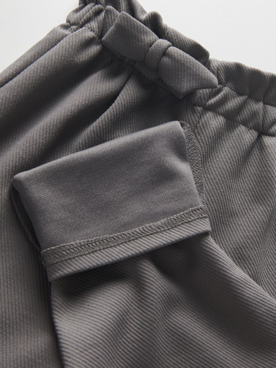 Jersey pants with bow - dark grey - RESERVED - 6