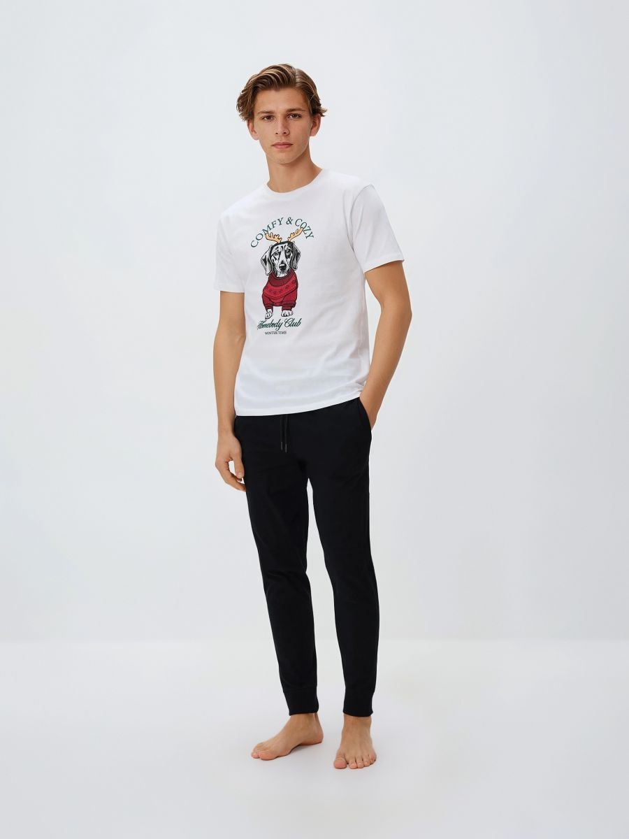 Jõulumotiiviga kaheosaline pidžaamakomplekt - valge - RESERVED