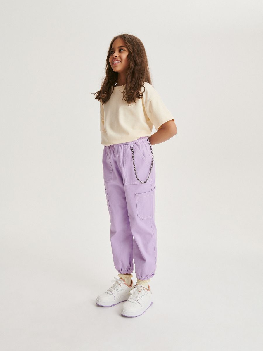 Ketiga kaunistatud püksid - lavendlivärvi - RESERVED
