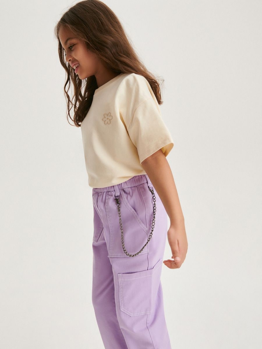 Trousers with chain detail - lavender - RESERVED - 3