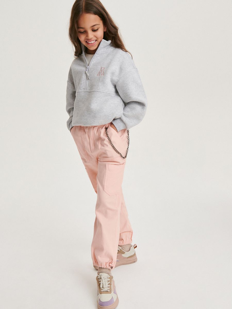Trousers with chain detail - coral - RESERVED - 3