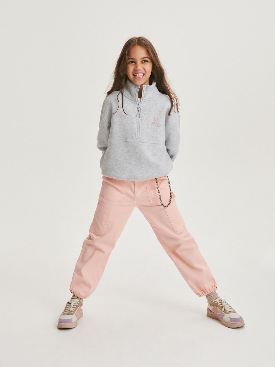 Trousers with chain detail - coral - RESERVED - 2
