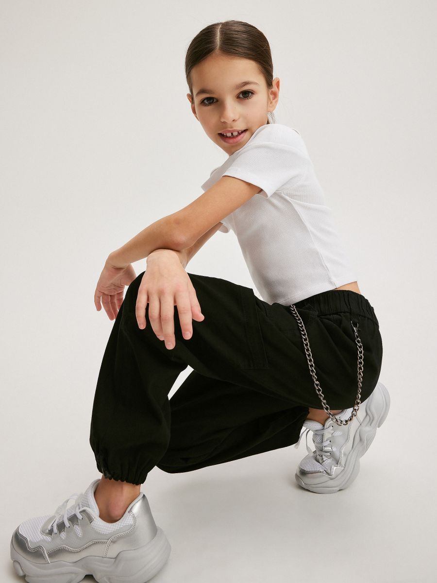 Trousers with chain detail - black - RESERVED - 3