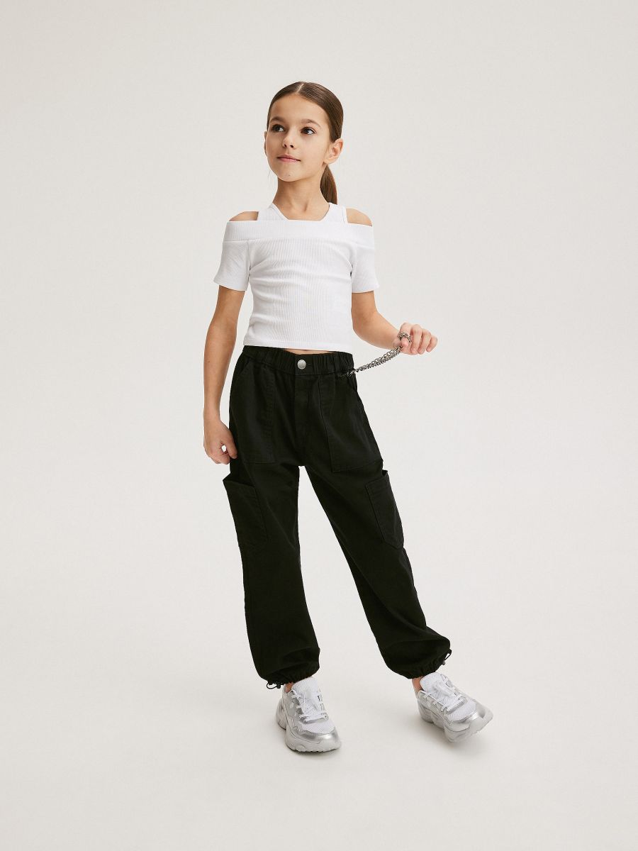 Trousers with chain detail - black - RESERVED - 4