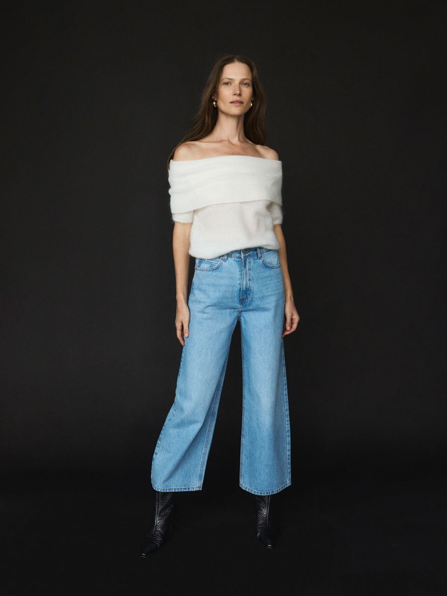 Culotte jeans met hoge taille - blauw - RESERVED