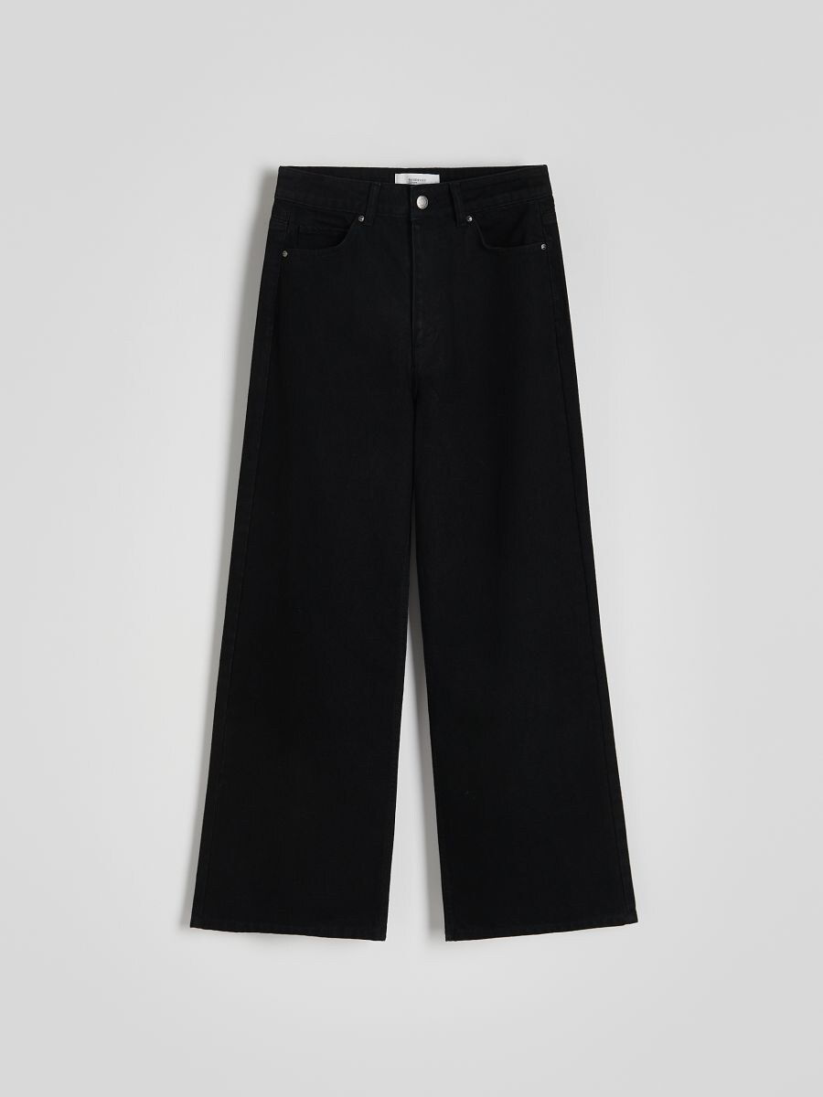 ☆L'Appartement☆ GENTLEMAN PANTS 38 Jeansy culotte z wysokim stanem Kolor czarny - RESERVED