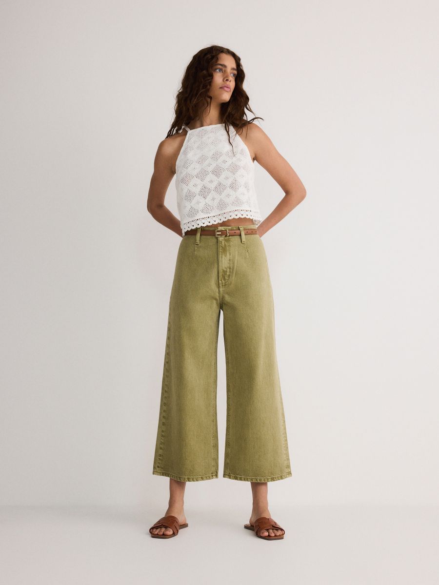 Marina jeans with pockets - green - RESERVED