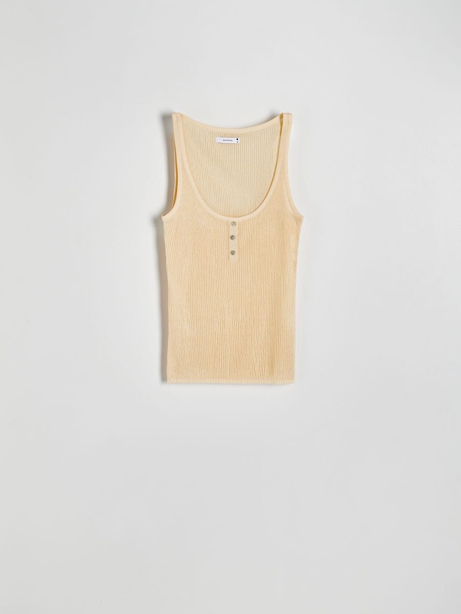 Bluse i viskoseblanding - beige - RESERVED - 7