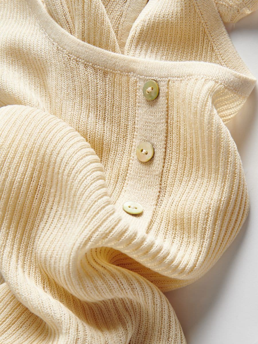 Bluse i viskoseblanding - beige - RESERVED - 8