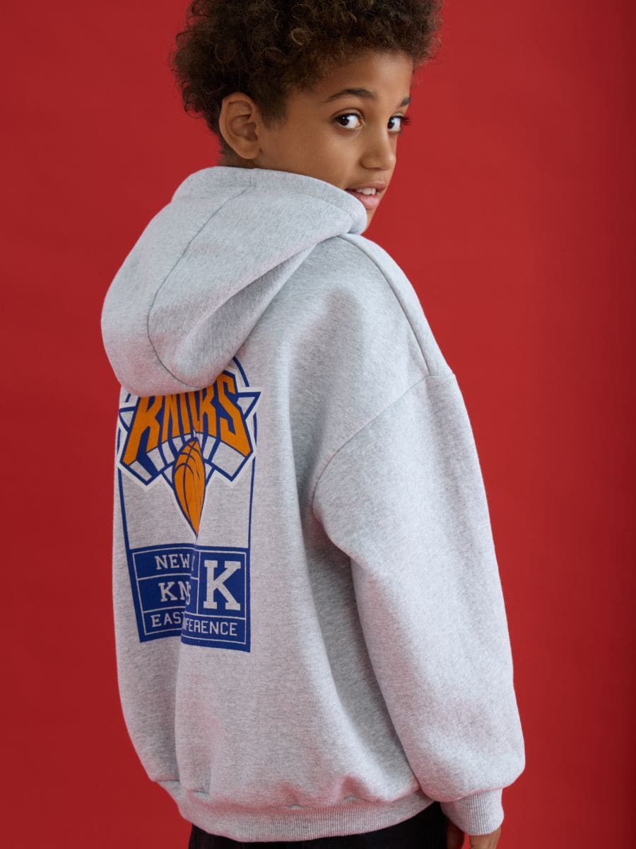 Cotton NBA sweatshirt - light grey - RESERVED