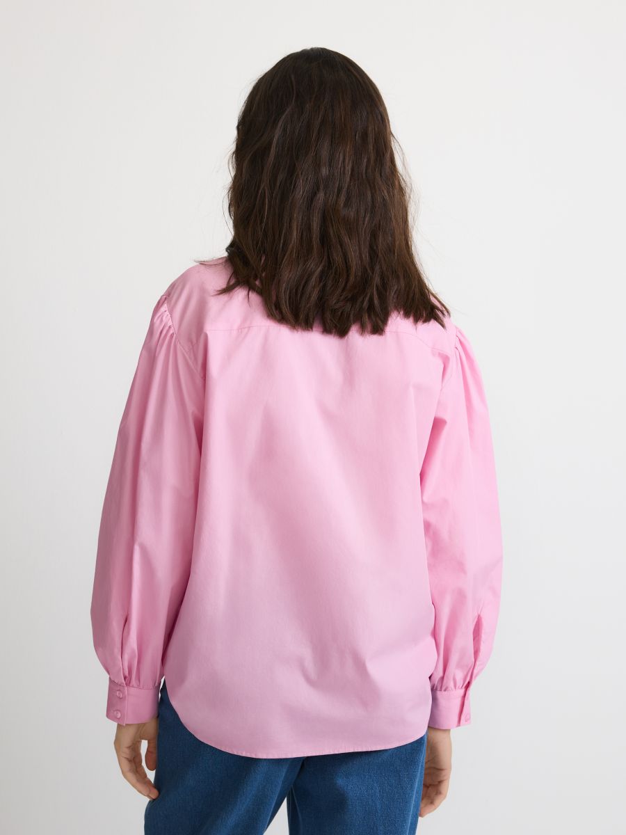 Baumwoll-Bluse mit Bindedetail - rosa - RESERVED - 5