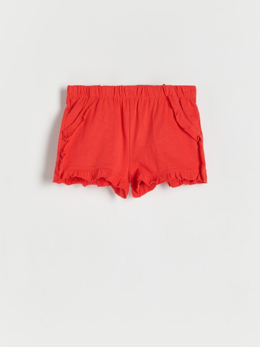 Pantaloni scurți cu volănașe - roșu - RESERVED