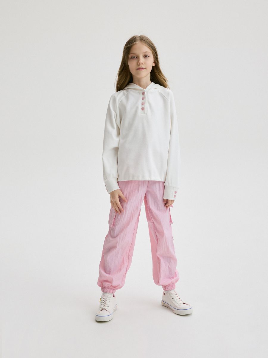 GIRLS` TROUSERS - розов - RESERVED
