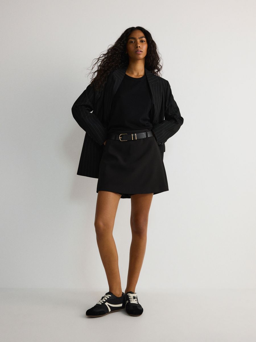 Skort with belt - black - RESERVED